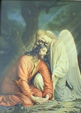 angel comforting jesus